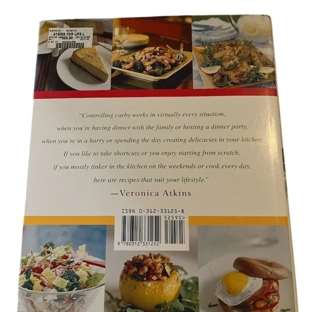 Atkins for Life Low-Carb Cookbook Hardcover w/ Dust Jacket 250+ Recipes‎